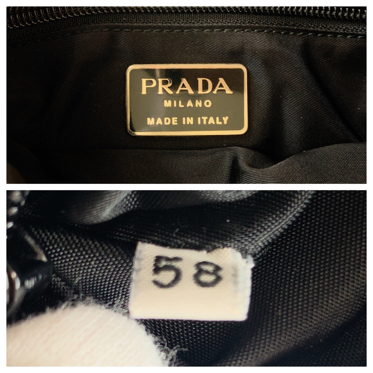 Prada Nylon Leather Tessuto Shoulder Bag