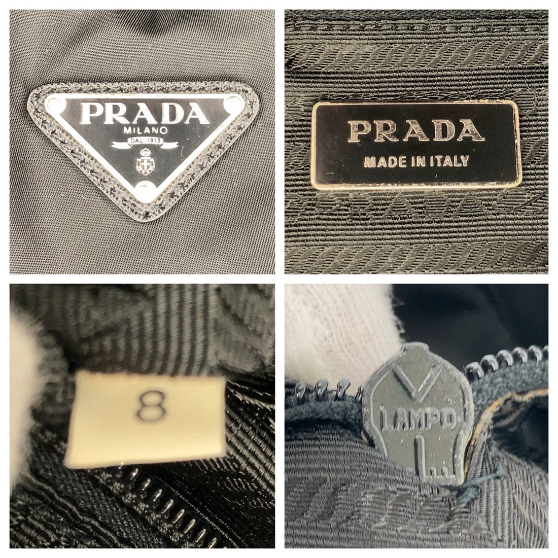 Prada Nylon Leather Tessuto Logo Boston Bag