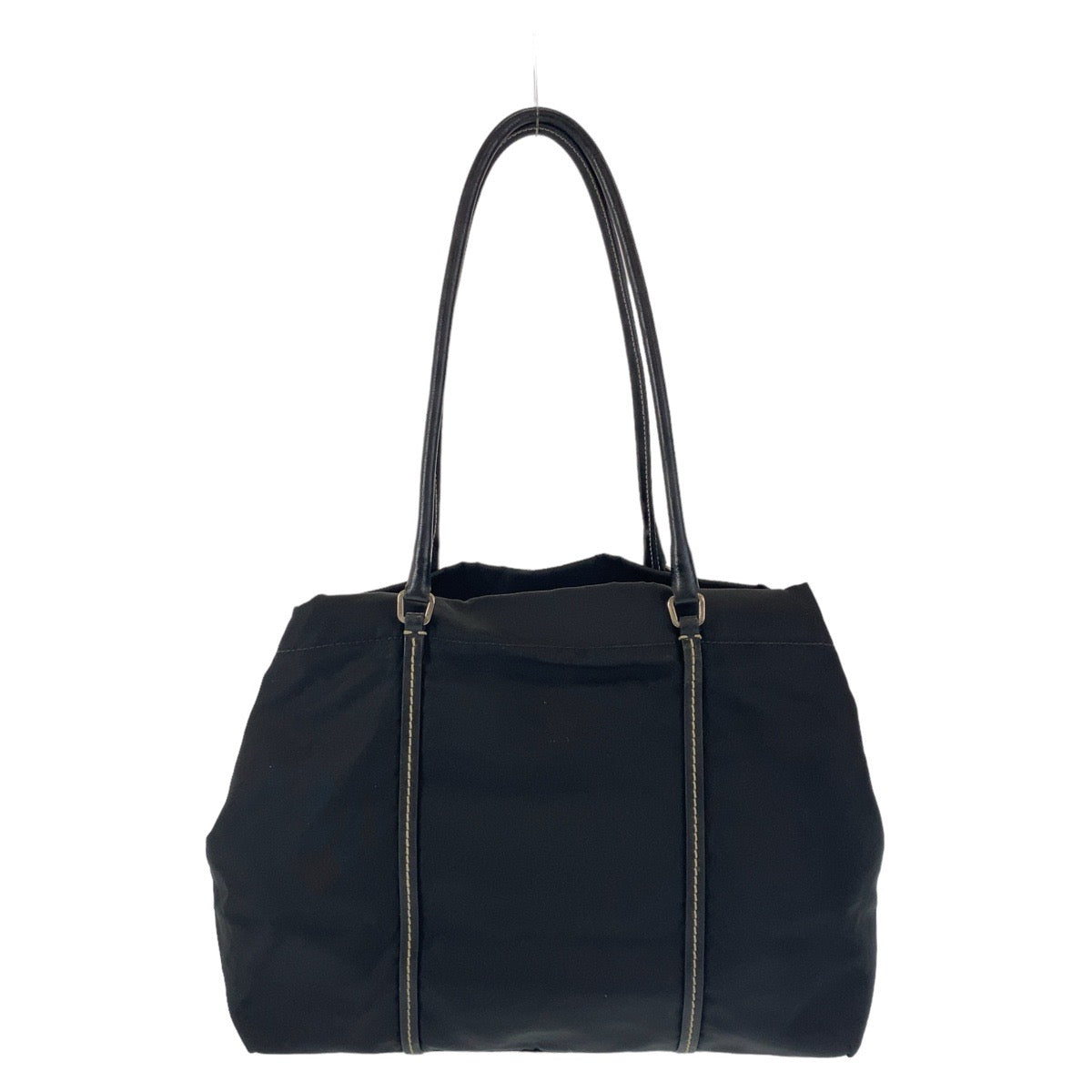 Prada Nylon Leather Tessuto Logo Tote Bag