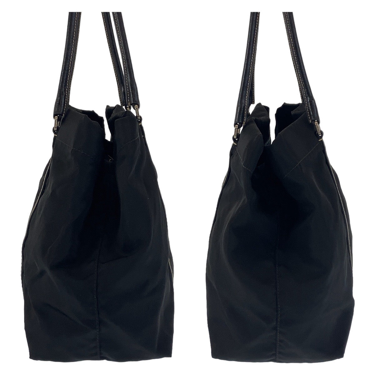 Prada Nylon Leather Tessuto Logo Tote Bag