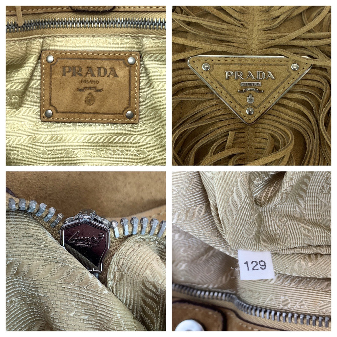 Prada Suede Fringe Tote Bag