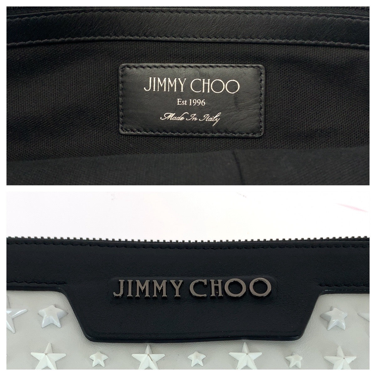 Jimmy Choo DEREK Star Studs Leather Clutch Bag in Very Good Condition