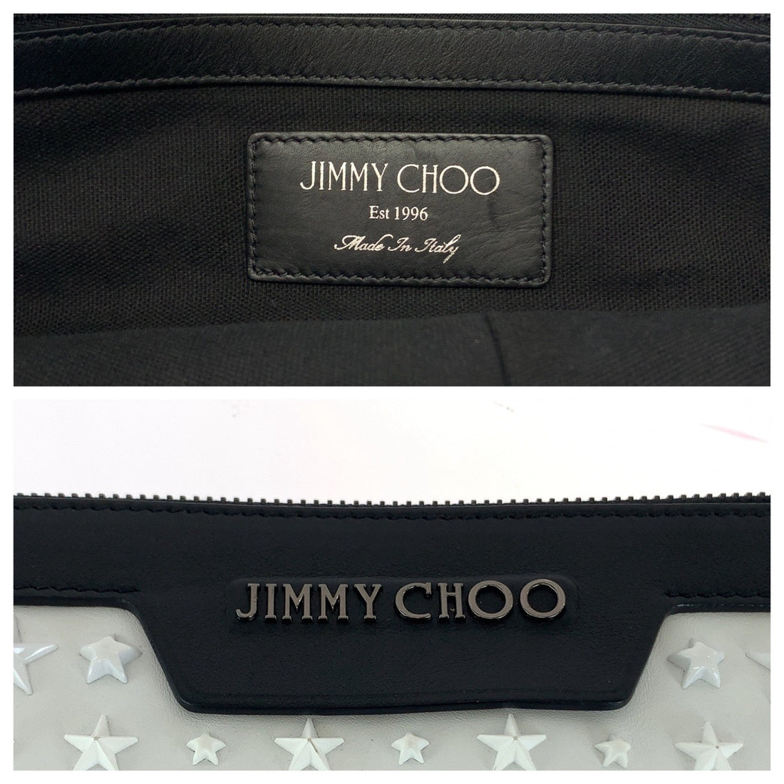 Jimmy Choo Leather Star Studs Clutch Bag