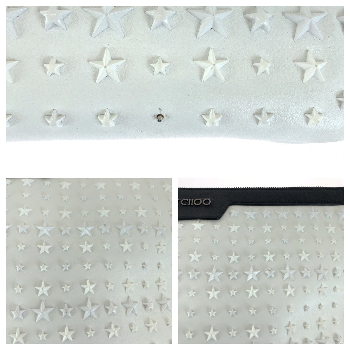 Jimmy Choo DEREK Star Studs Leather Clutch Bag in Very Good Condition