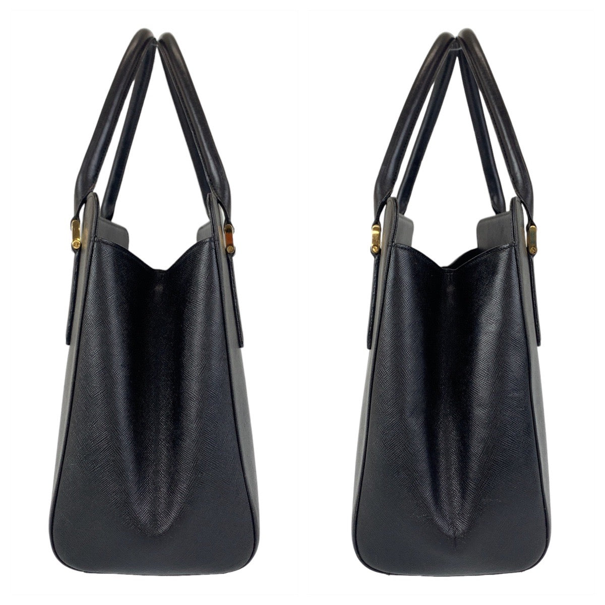 Burberry Leather Tote Bag Black Gold Hardware