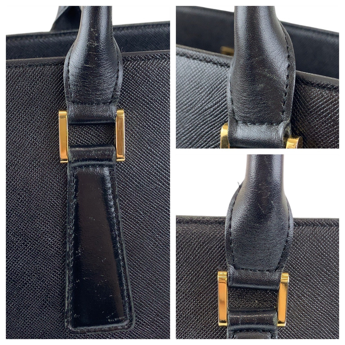 Burberry Leather Tote Bag Black Gold Hardware in Very Good Condition