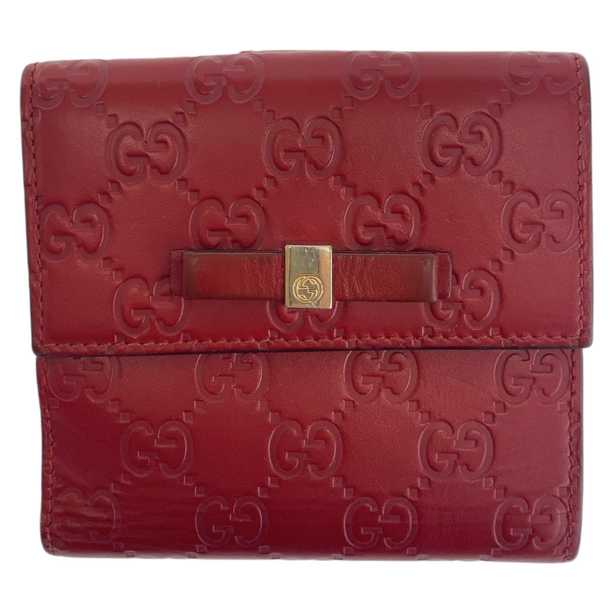 Gucci Leather Compact Wallet Red