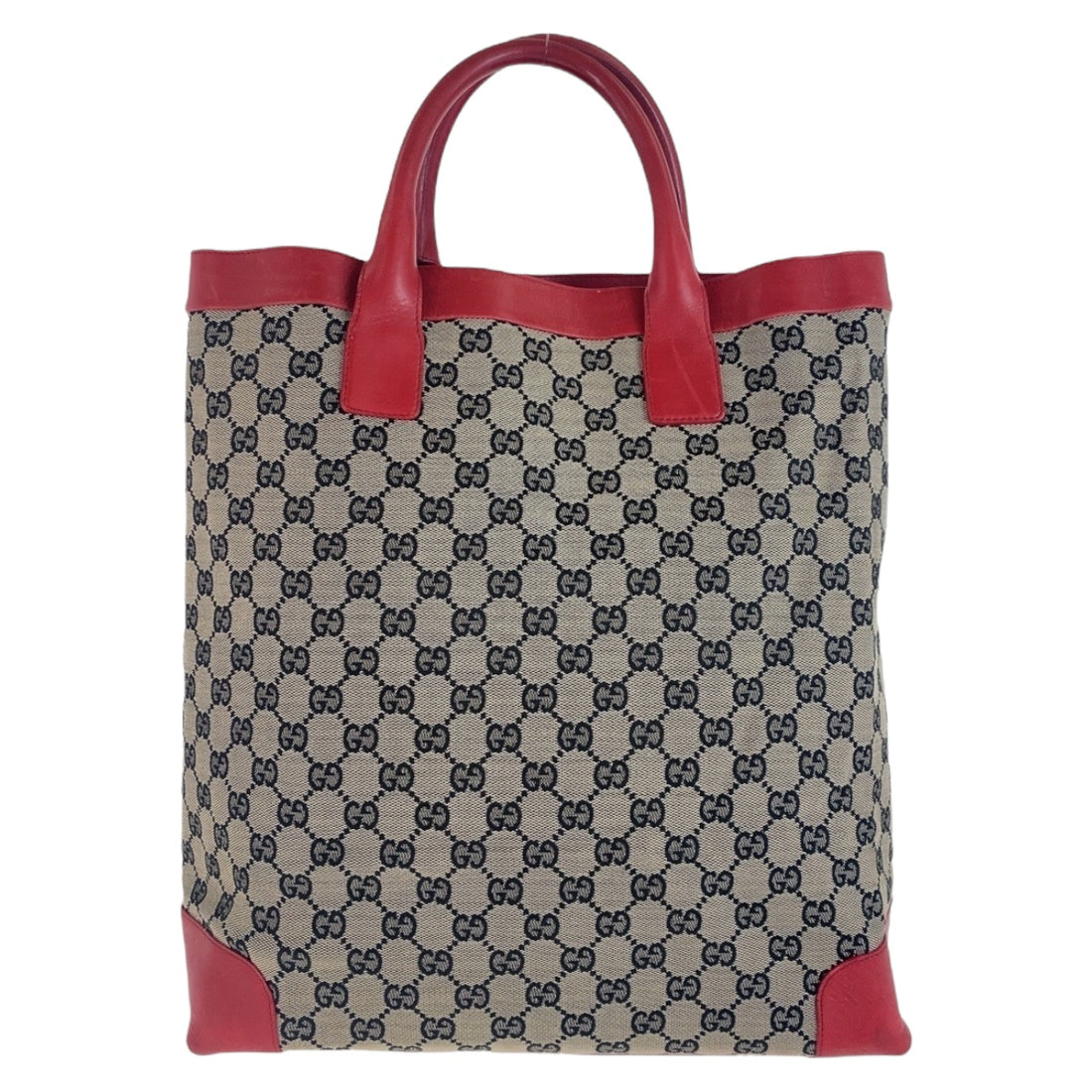 Gucci GG Canvas/Leather Tote Bag 0021121 in Very Good Condition