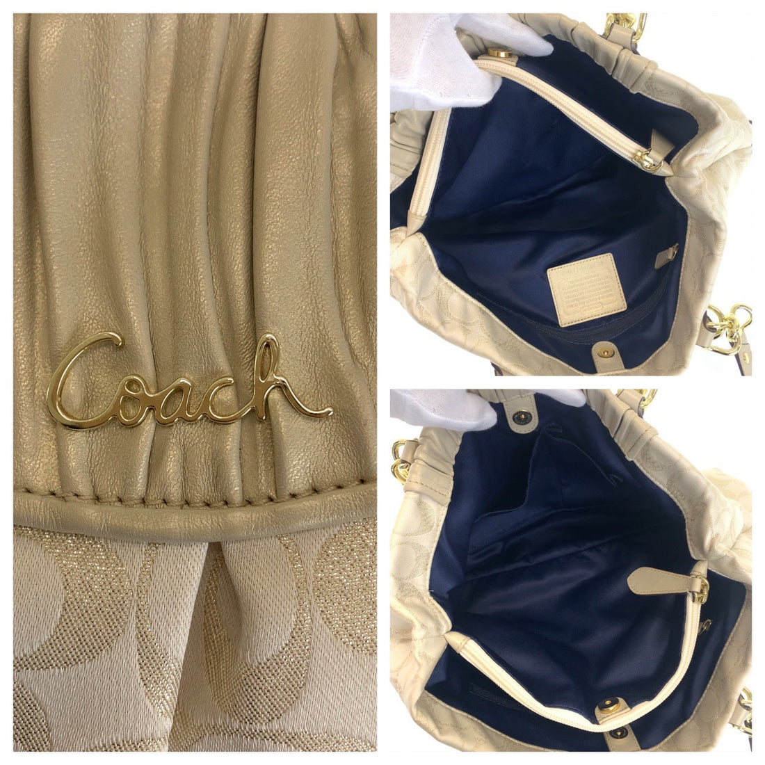 Coach Signature Canvas Leather Tote Bag