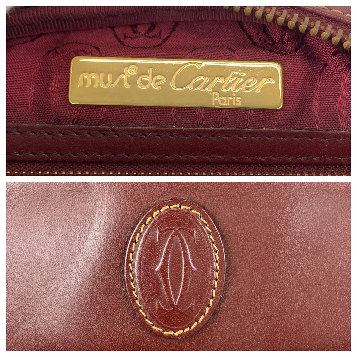 Cartier Must Line Leather Shoulder Bag 408359 in Very Good Condition