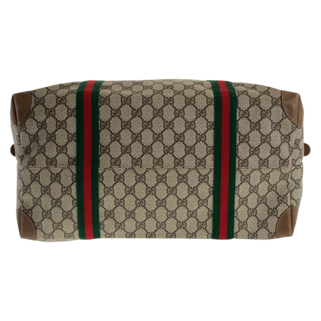 Gucci Vintage GG Supreme Canvas Leather Boston Bag