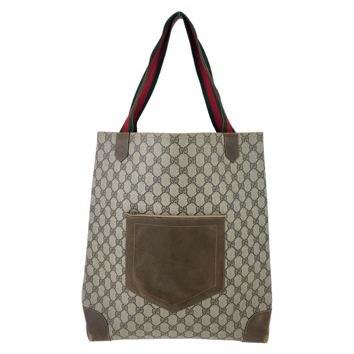 Gucci Old Gucci Sherry Line Beige PVC Tote Bag 408382 in Very Good Condition