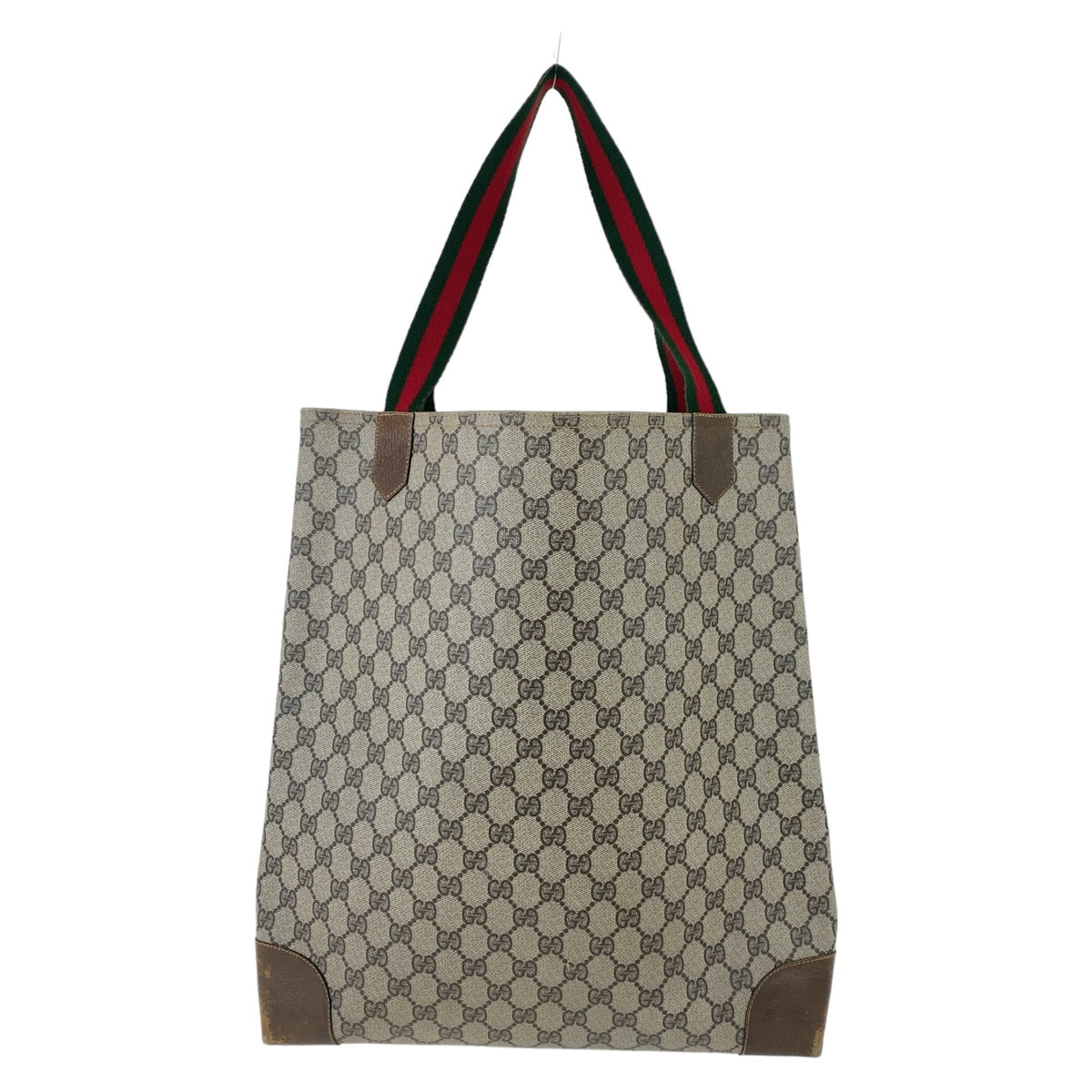 Gucci Old Gucci Sherry Line Beige PVC Tote Bag 408382 in Very Good Condition