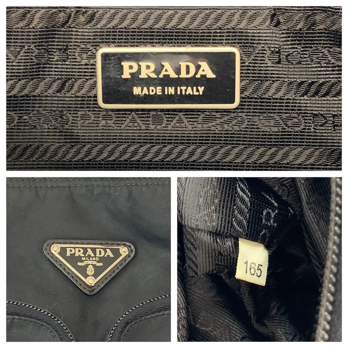 Prada Nylon Tessuto Logo Plate Messenger Bag