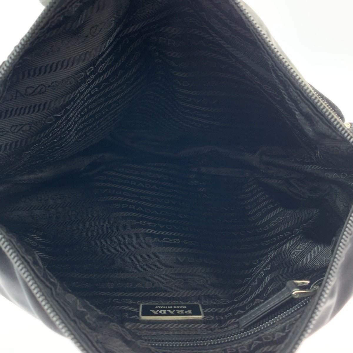 Prada Nylon Tessuto Logo Plate Messenger Bag