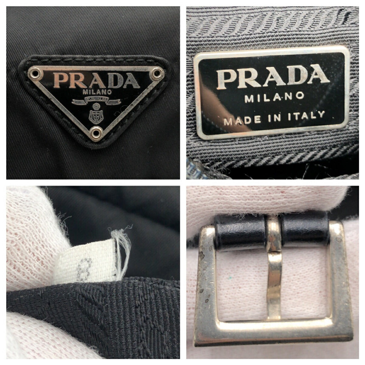 Prada Nylon Tessuto Triangle Logo Shoulder Bag