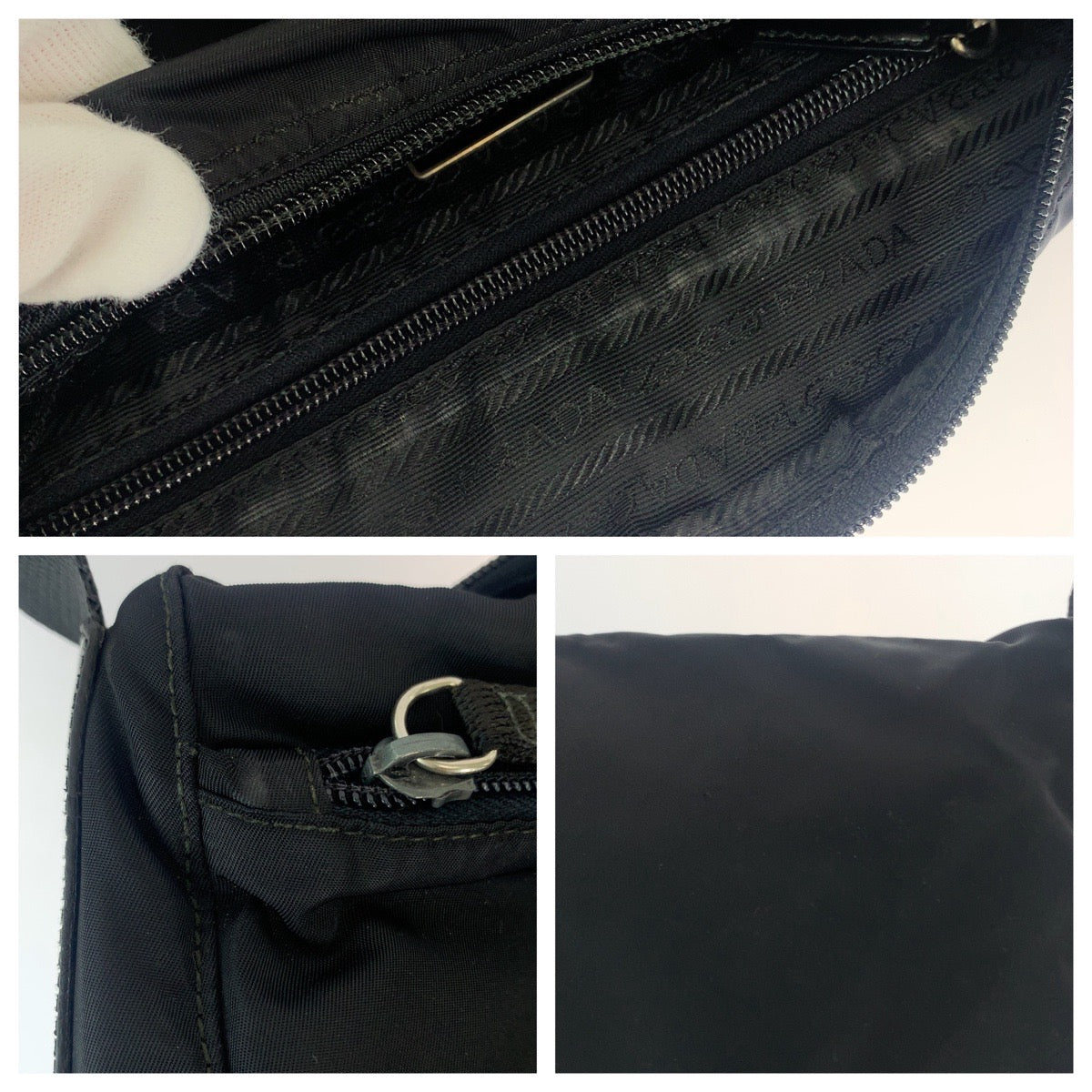 Prada Nylon Tessuto Triangle Logo Shoulder Bag