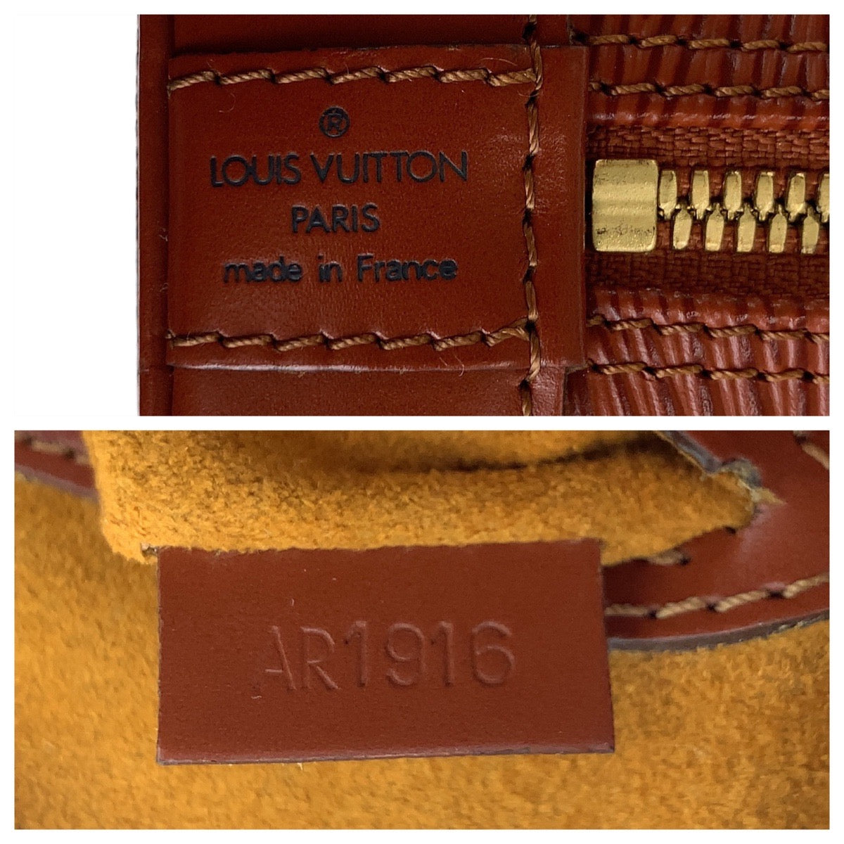 Louis Vuitton Epi Alma Handbag Brown M52143