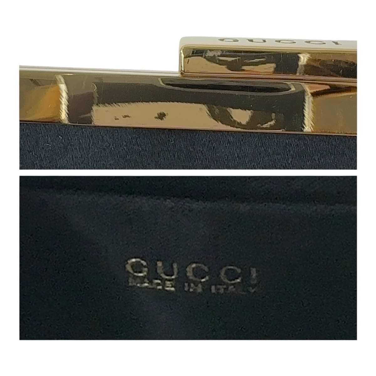 Gucci Vintage Black Satin Handbag Clutch 408394 in Great Condition