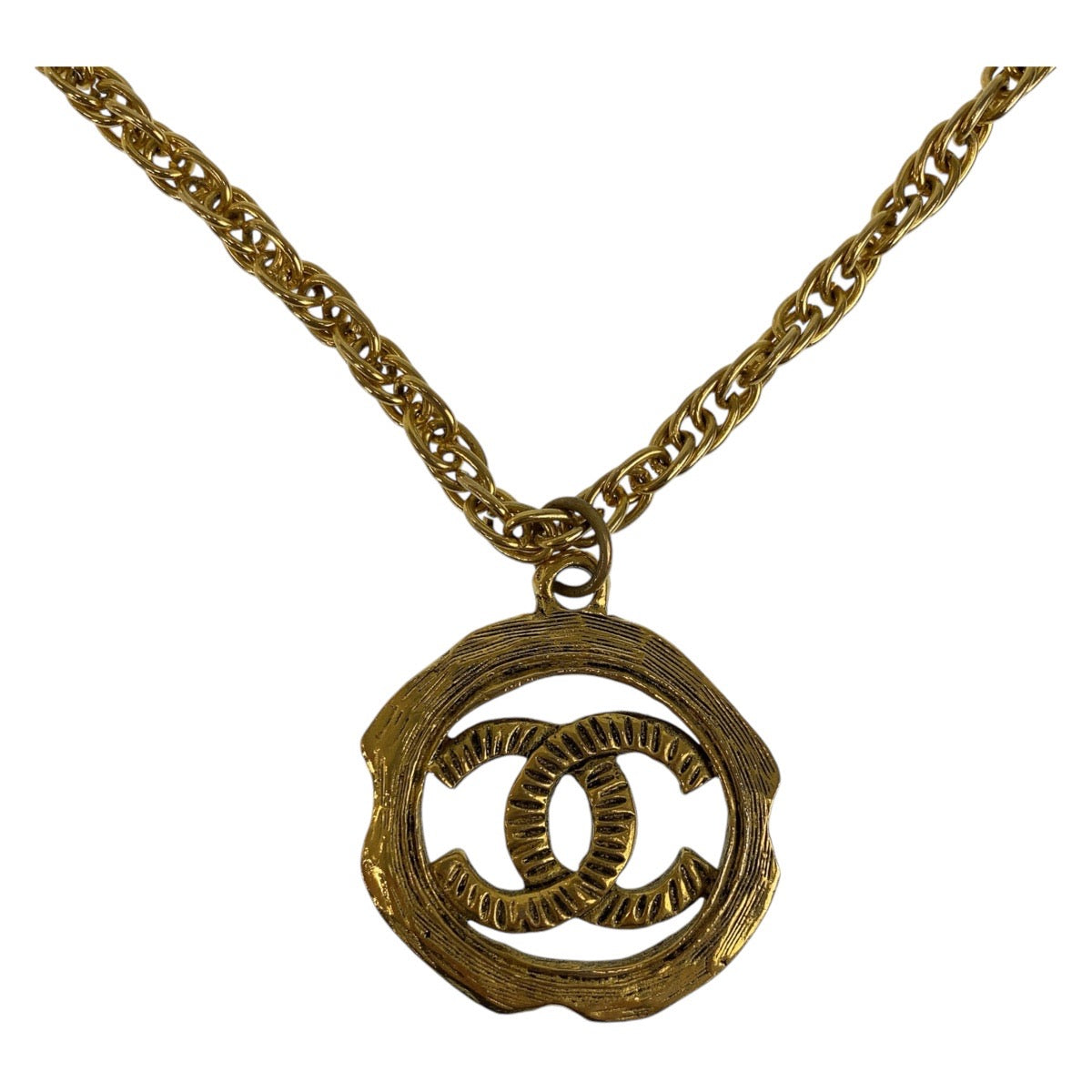 Chanel Vintage Gold Metal Necklace Pendant