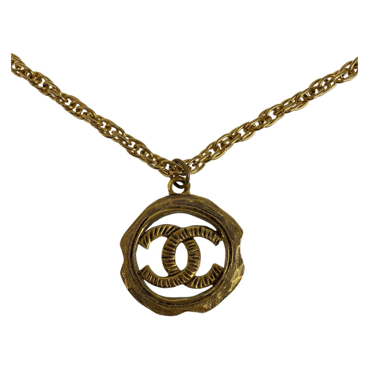 Chanel Vintage Gold Metal Necklace Pendant