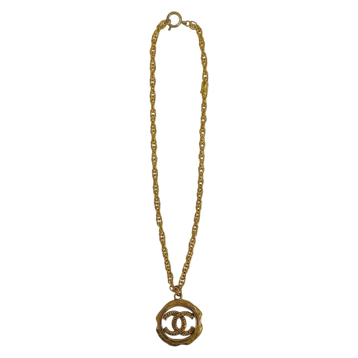 Chanel Vintage Gold Metal Necklace Pendant