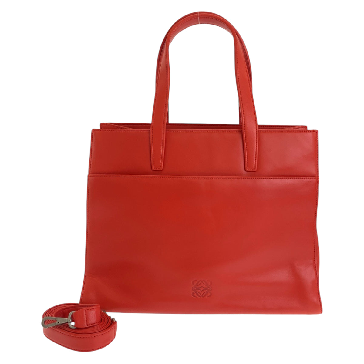 Loewe Anagram Nappa Red Leather Tote Bag in Great Condition