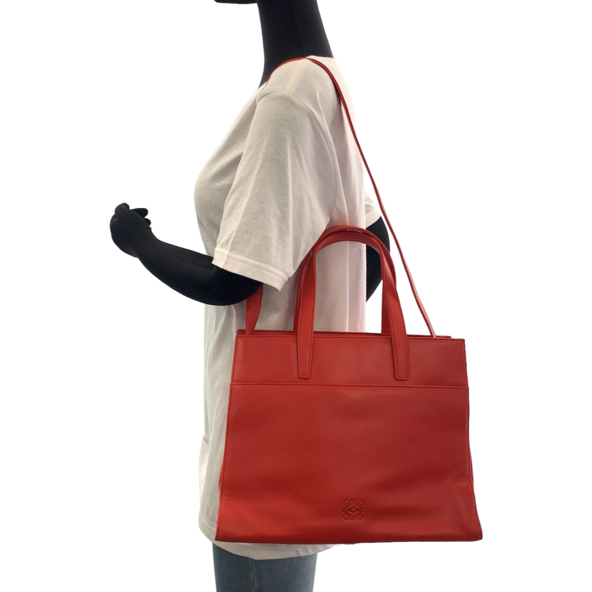 Loewe Anagram Nappa Red Leather Tote Bag in Great Condition