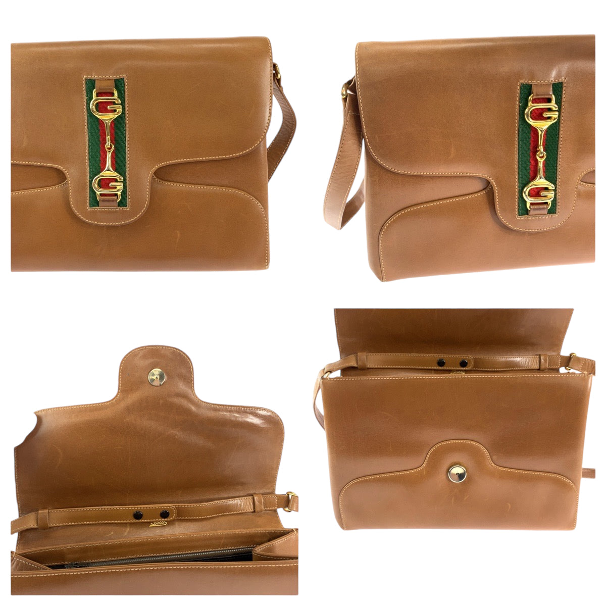 Gucci Vintage Leather Shoulder Bag 408409