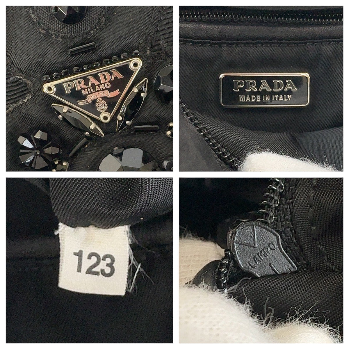 Prada Nylon Leather Tessuto Logo Tote Bag