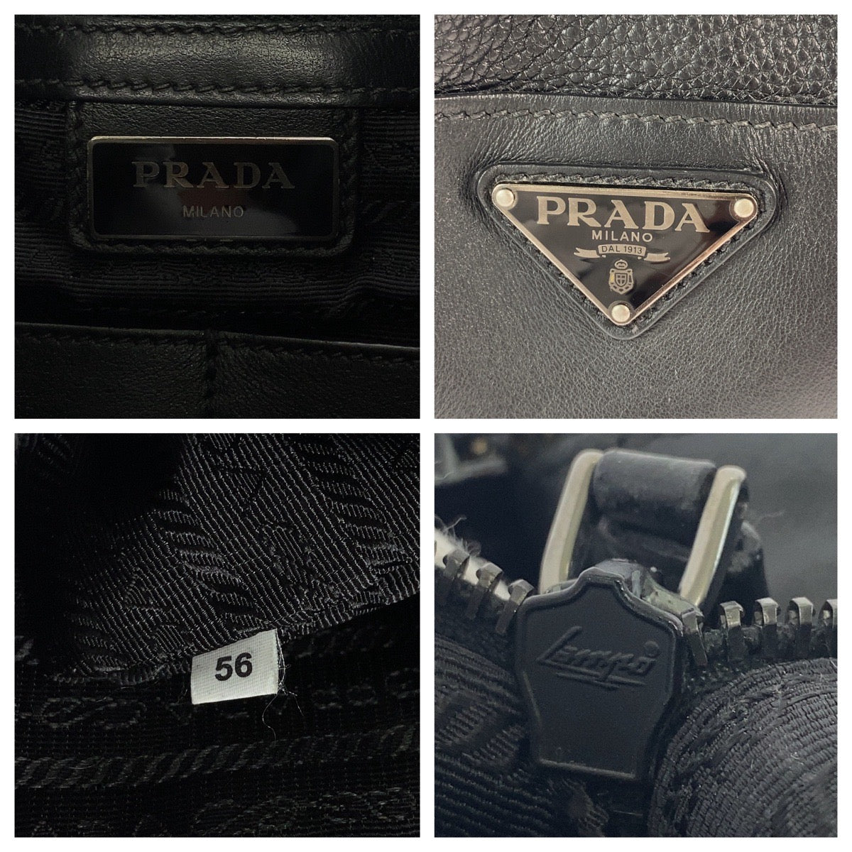 Prada Leather Triangle Logo Plate Messenger Bag 2VH013 in Very Good Condition