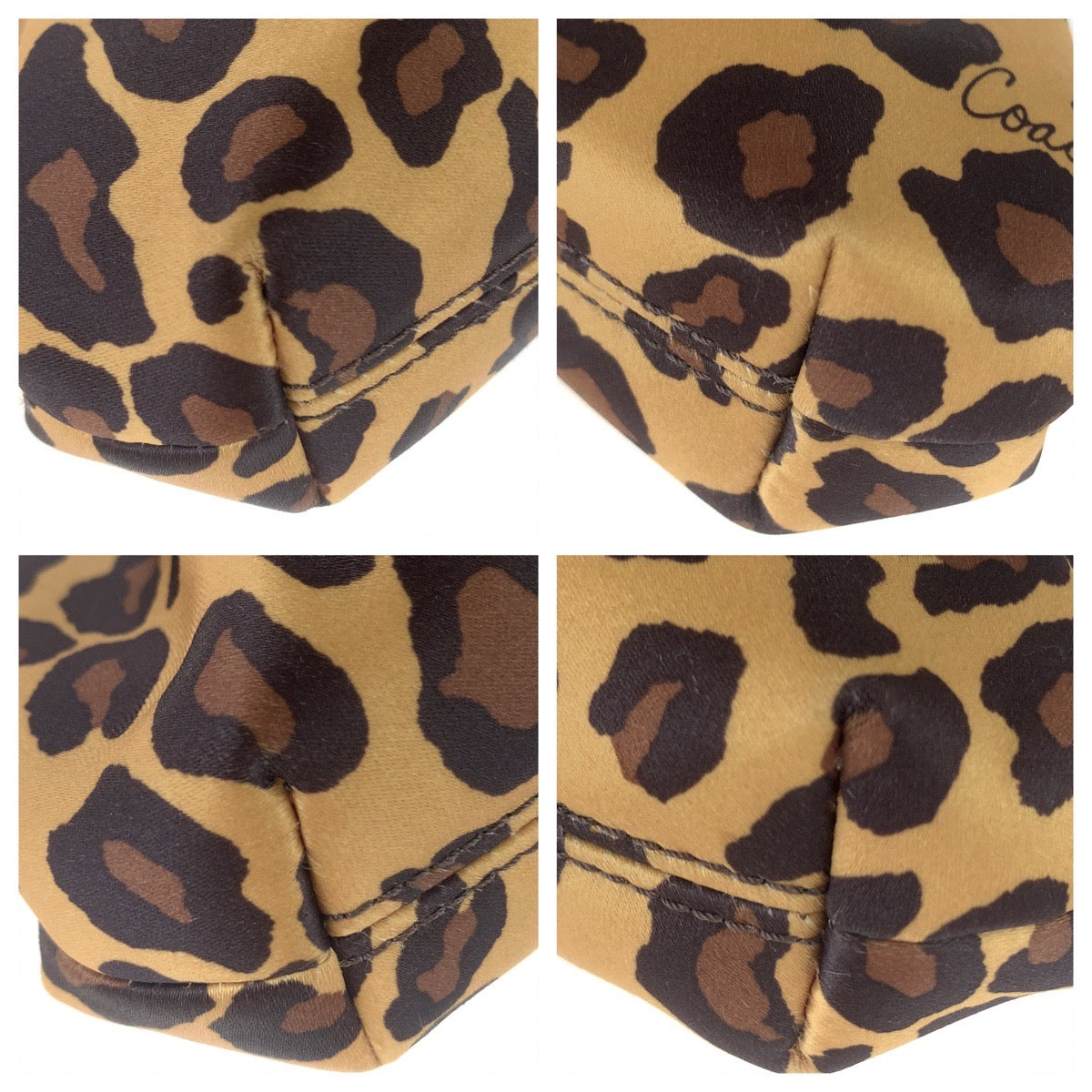 Coach Satin Leopard Print Pouch in Great Condition