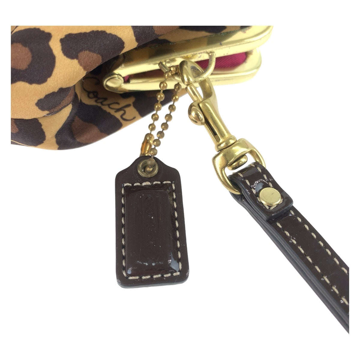 Coach Leopard Satin Pouch