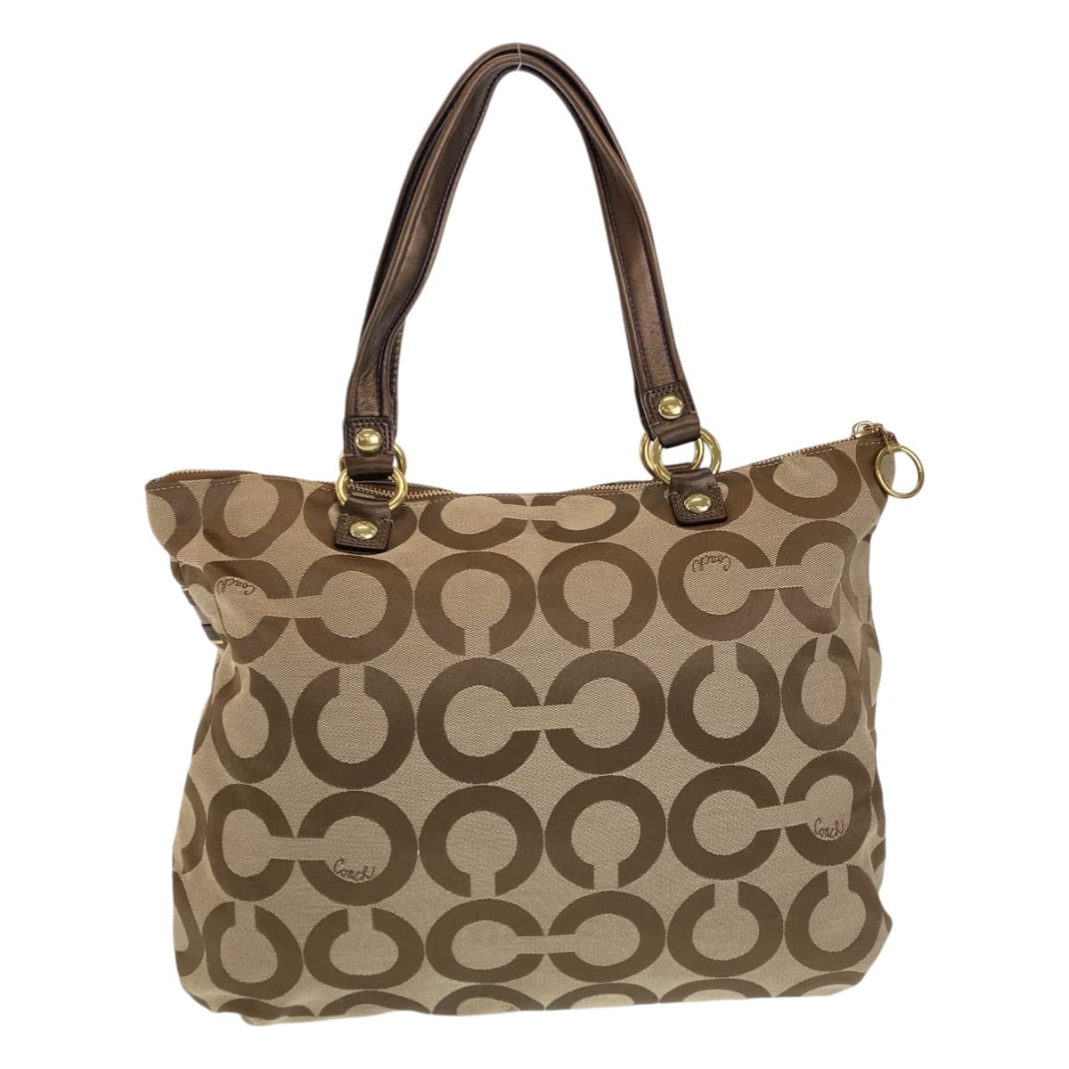 Coach Op Art Canvas Tote Bag 408430 in Very Good Condition