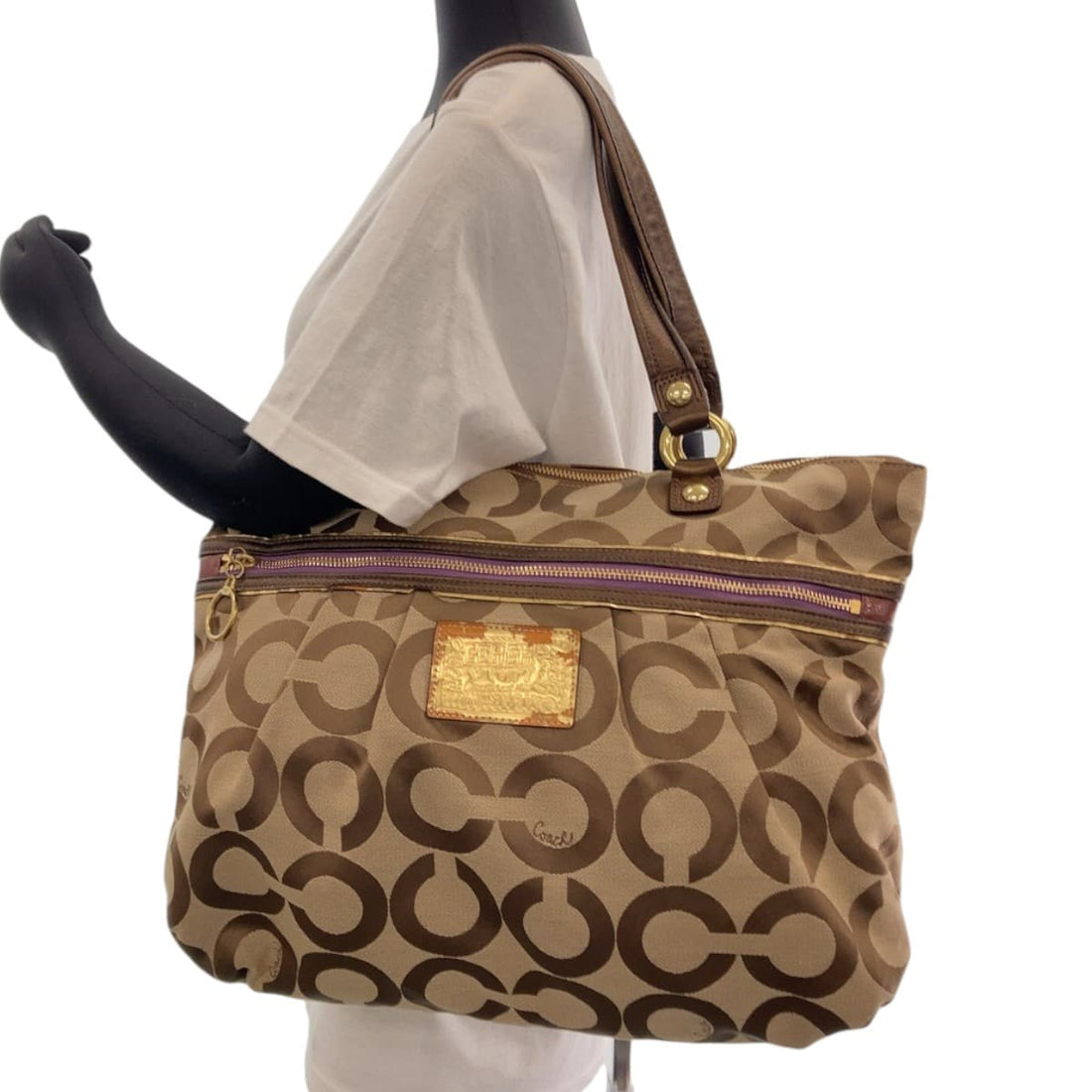 Coach Op Art Canvas Tote Bag 408430