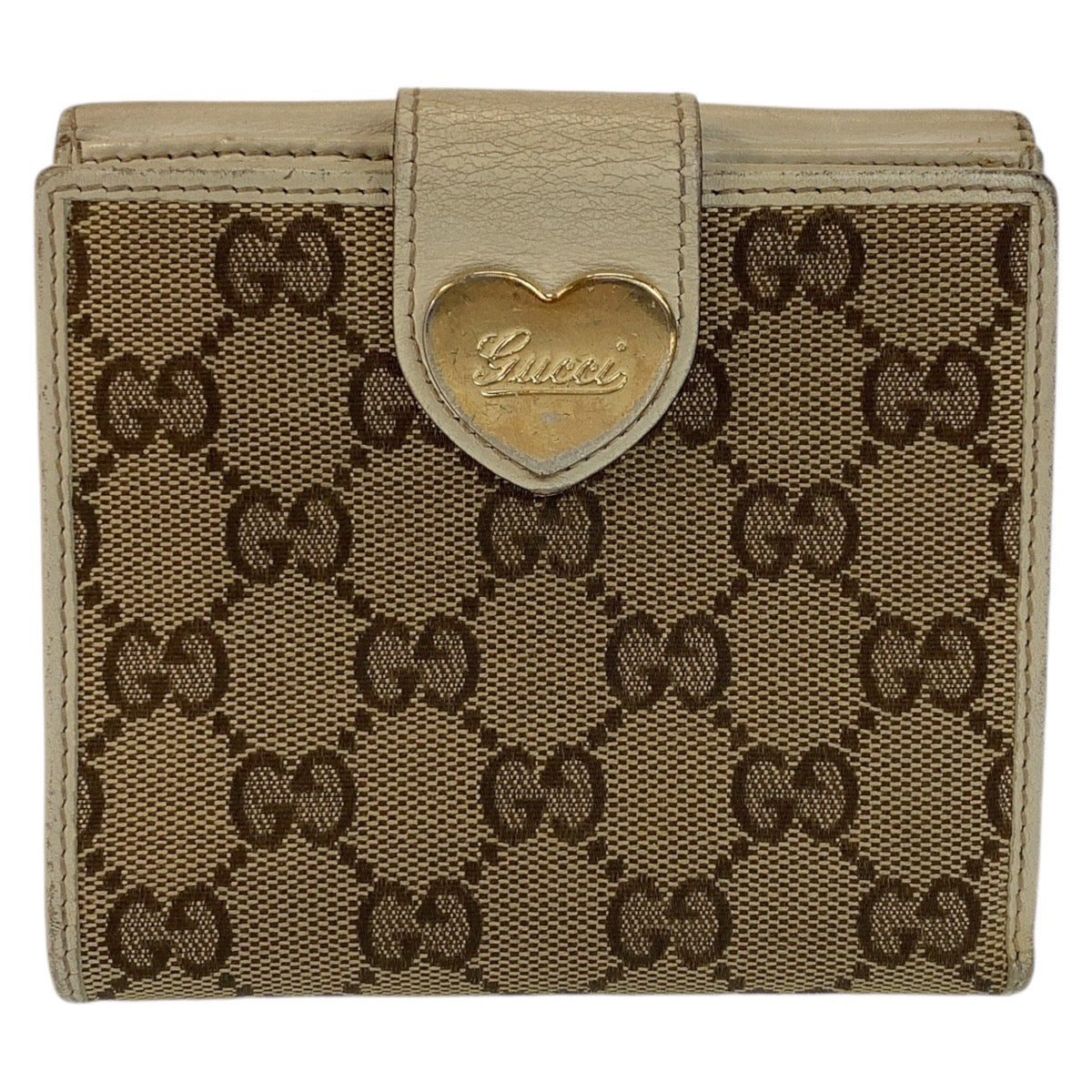 Gucci GG Canvas Heart Compact Wallet 408463 in Very Good Condition