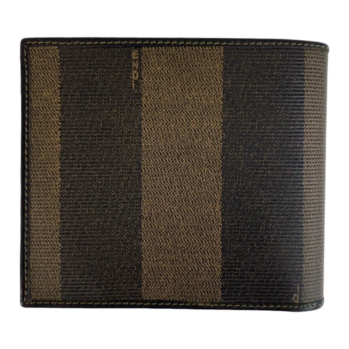 Fendi Leather Pequin Compact Wallet