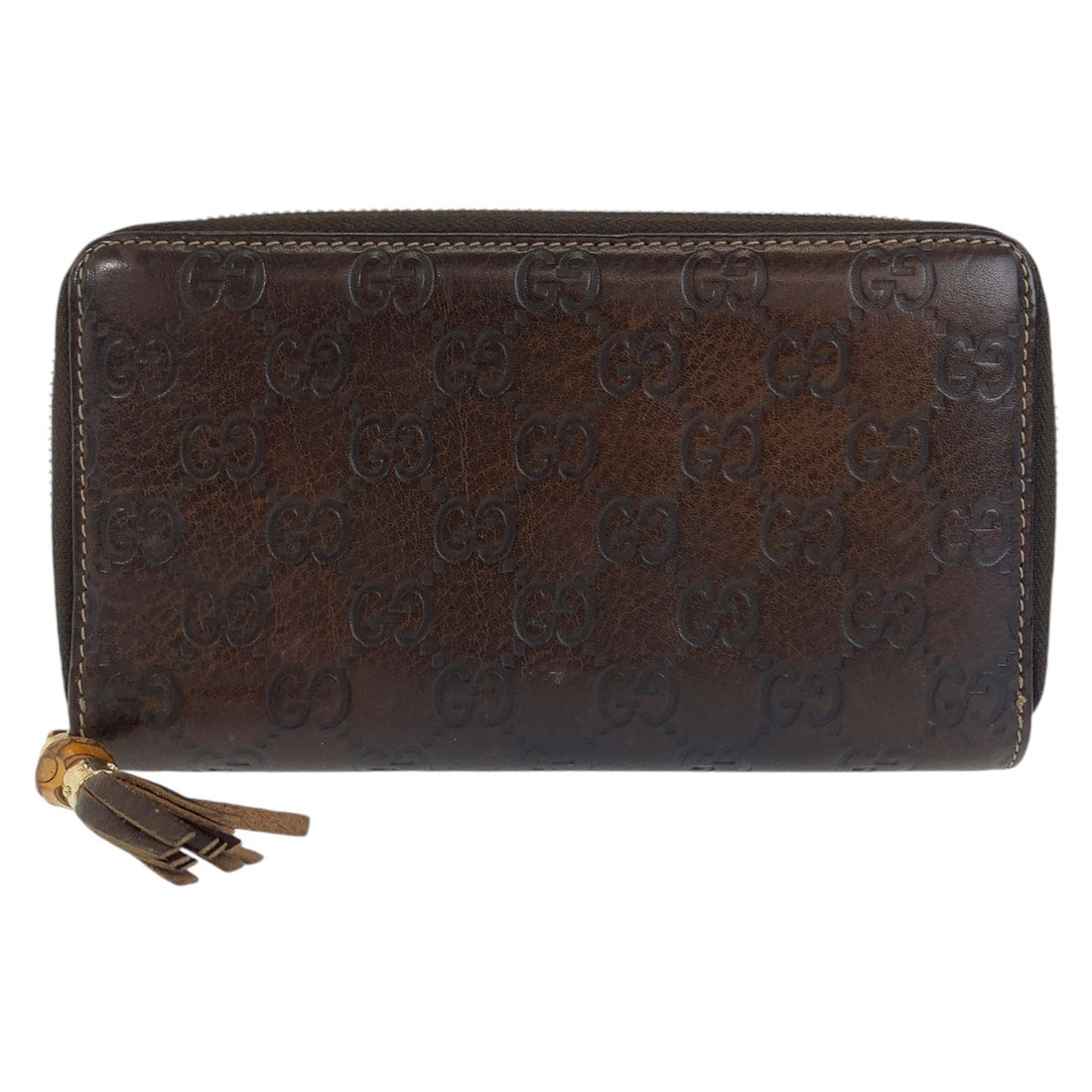 Gucci Bamboo Leather Long Wallet 408465