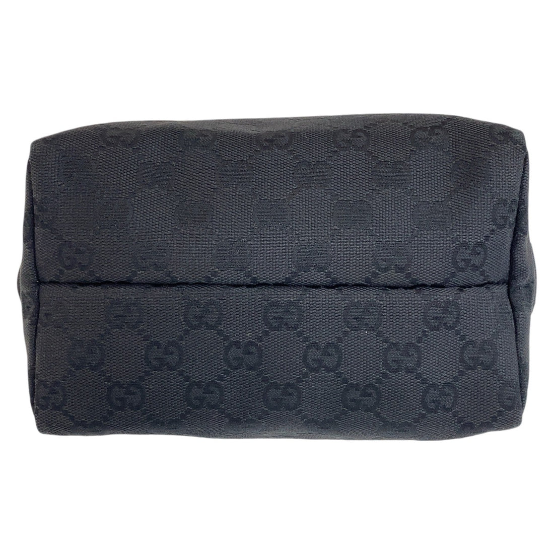 Gucci Black GG Canvas Leather Handbag Vanity Bag