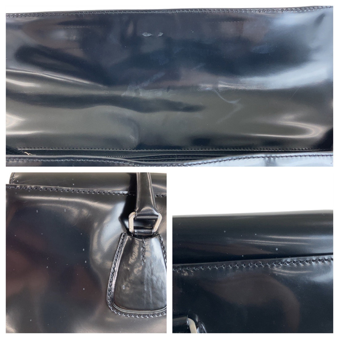 Prada Patent Leather Tote Bag Black