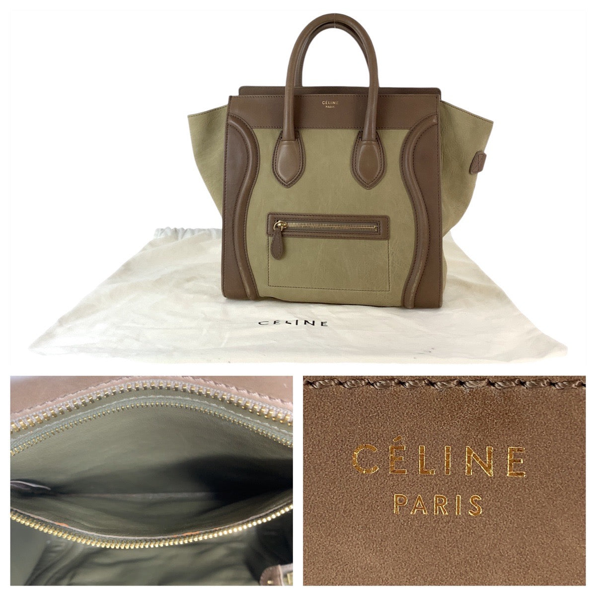 Celine Luggage Mini Shopper Leather Tote