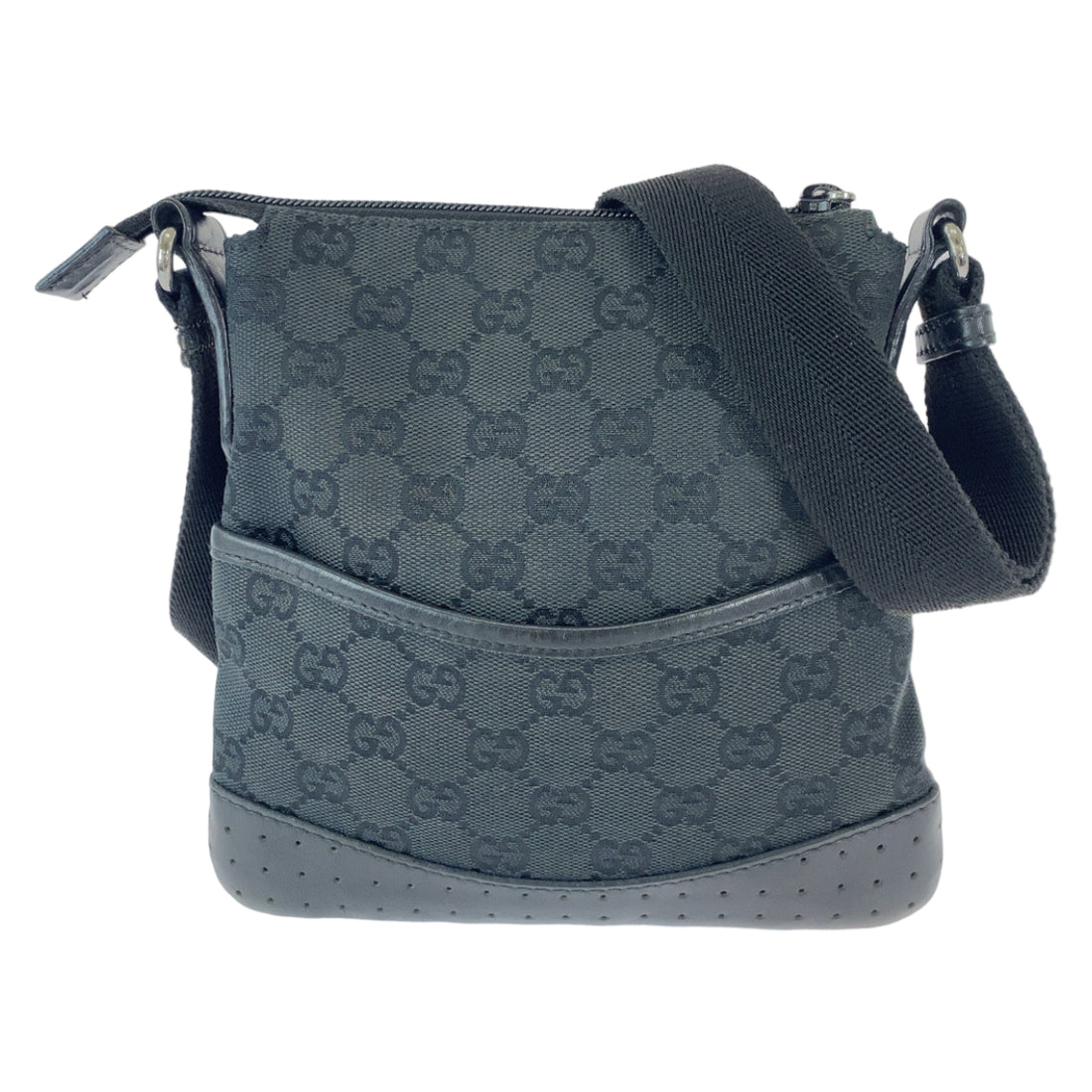 Gucci Black GG Canvas Shoulder Bag 147671