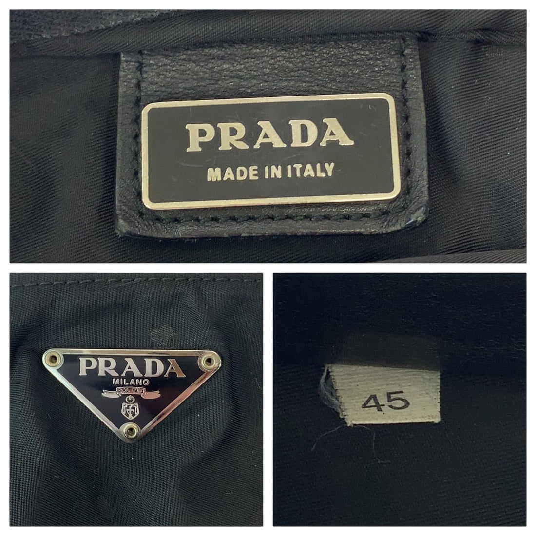 Prada Nylon Tessuto Logo Plate Shoulder Bag