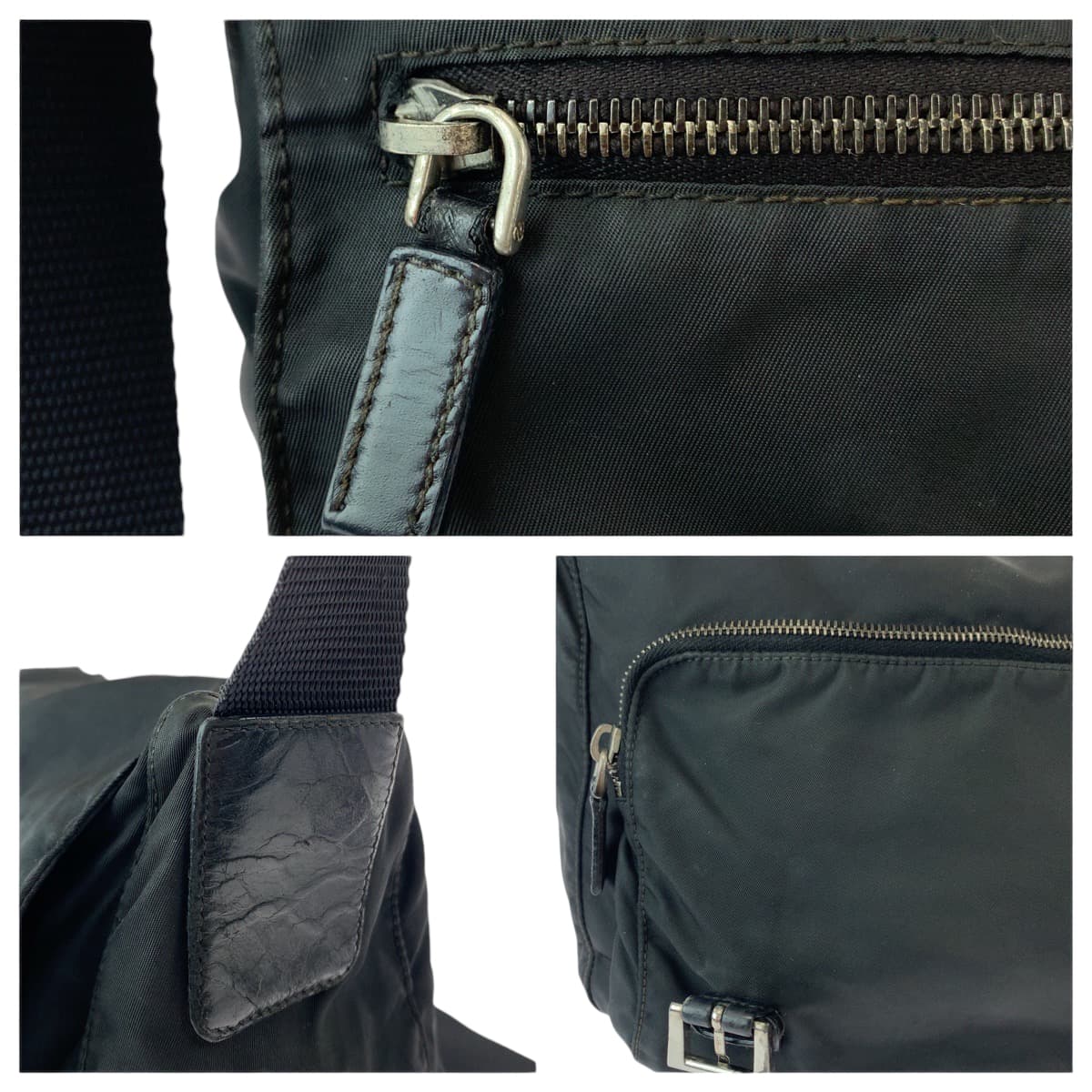 Prada Nylon Tessuto Logo Plate Messenger Bag