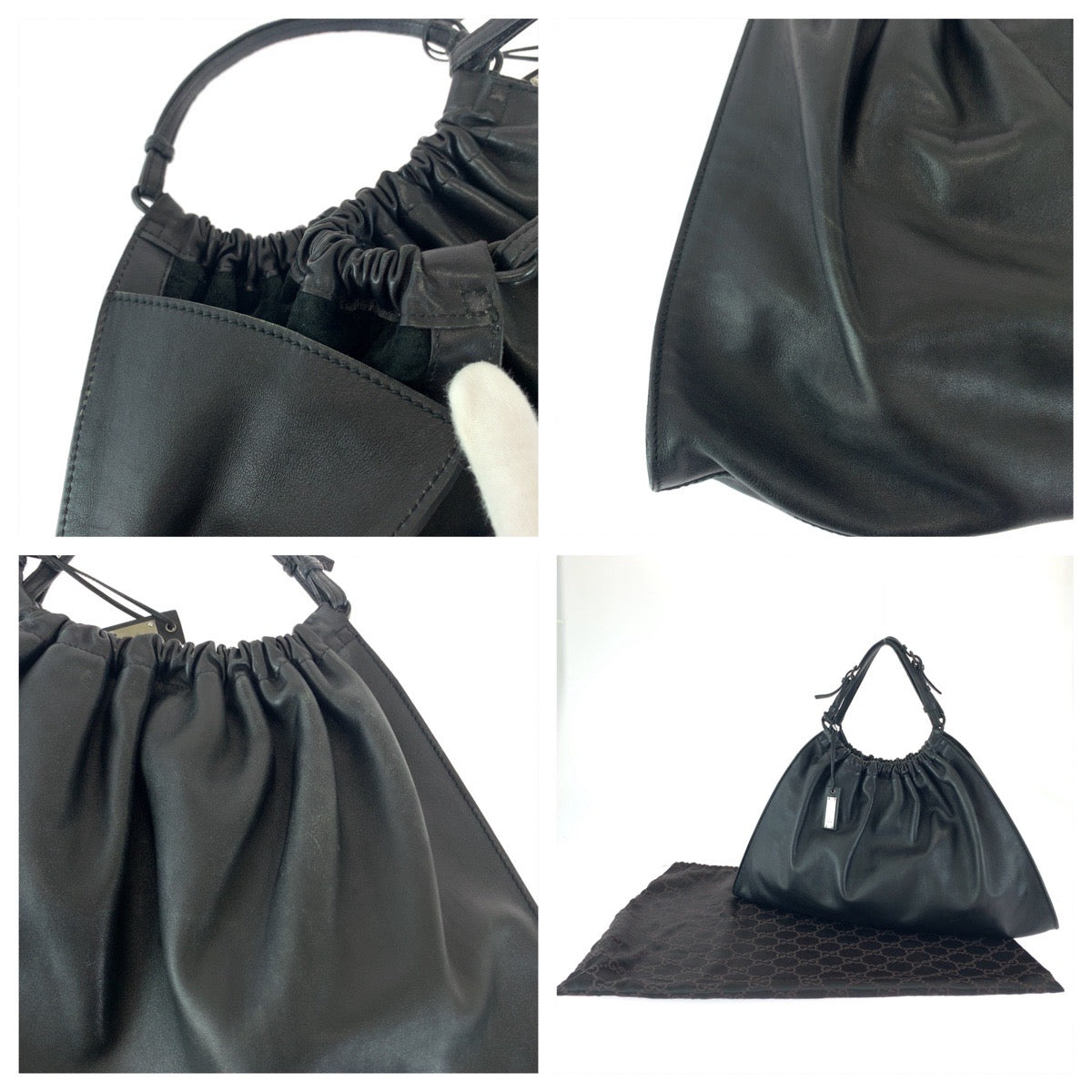 Gucci Black Leather Handbag 76554