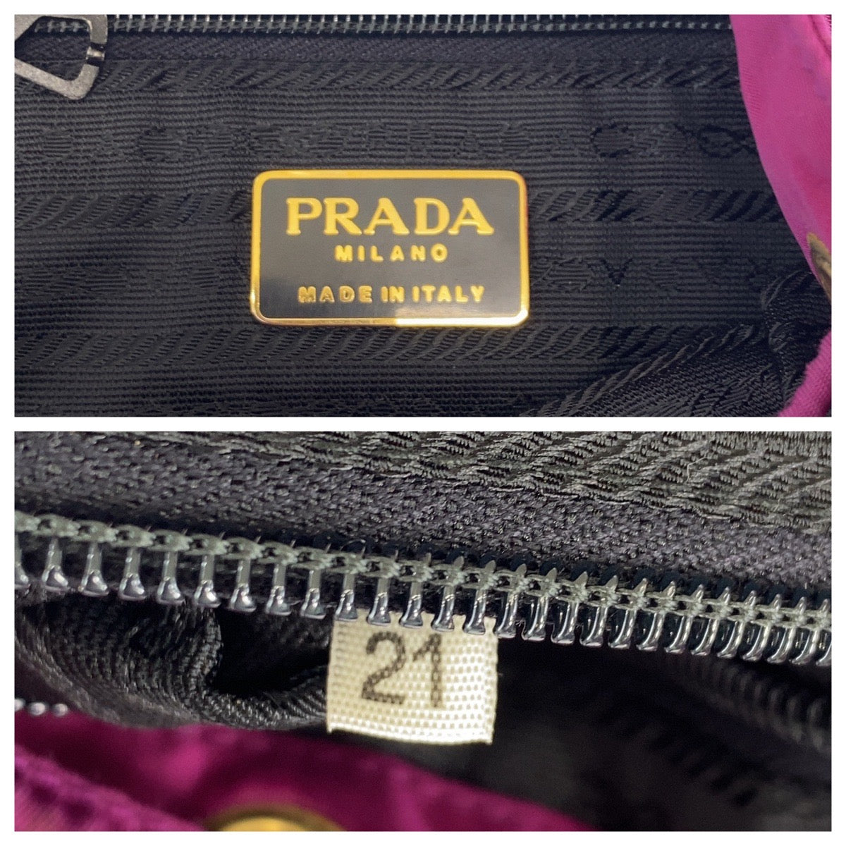 Prada Nylon Python Logo Bead Shoulder Bag