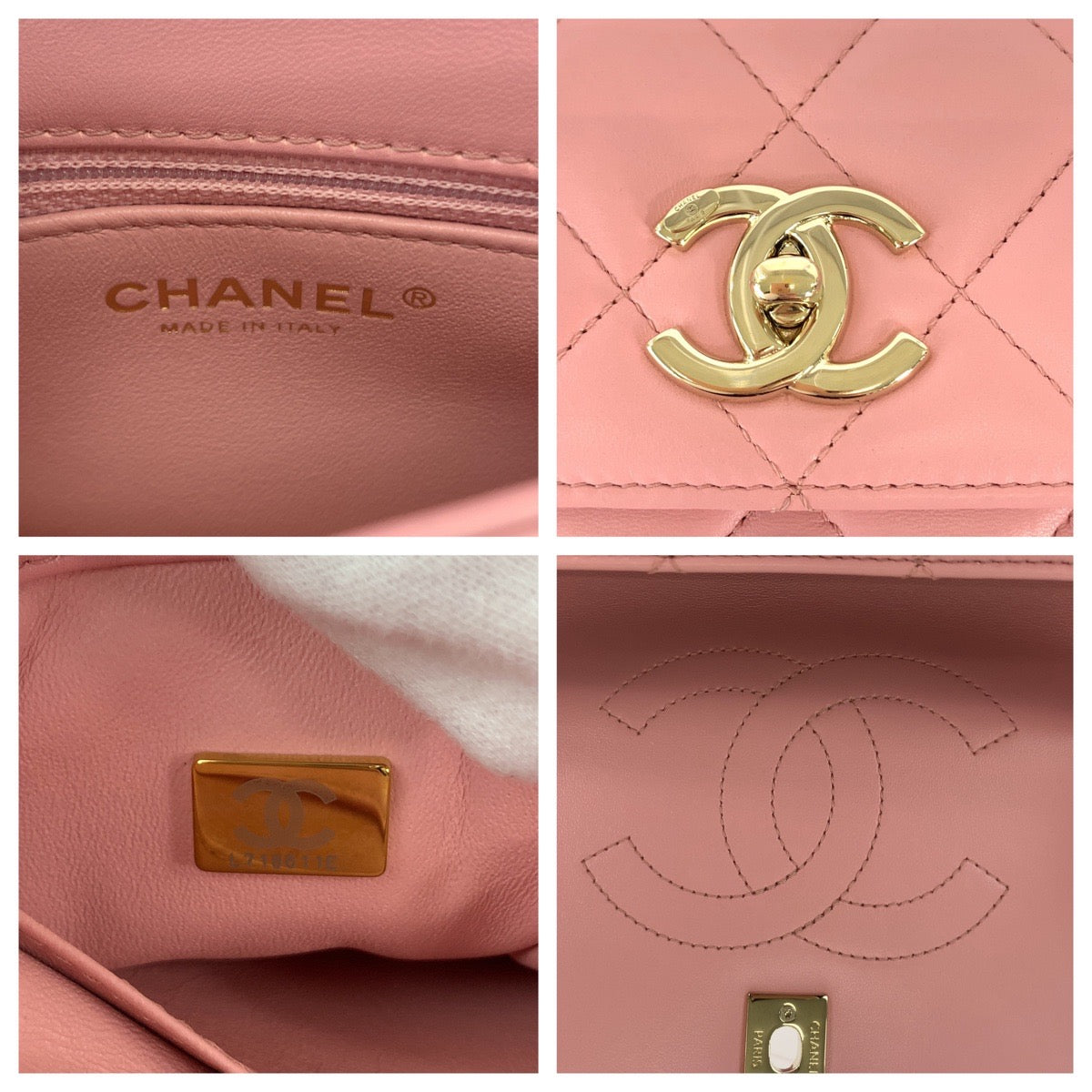 Chanel Lambskin Matelasse Turn Lock Handbag in Great Condition