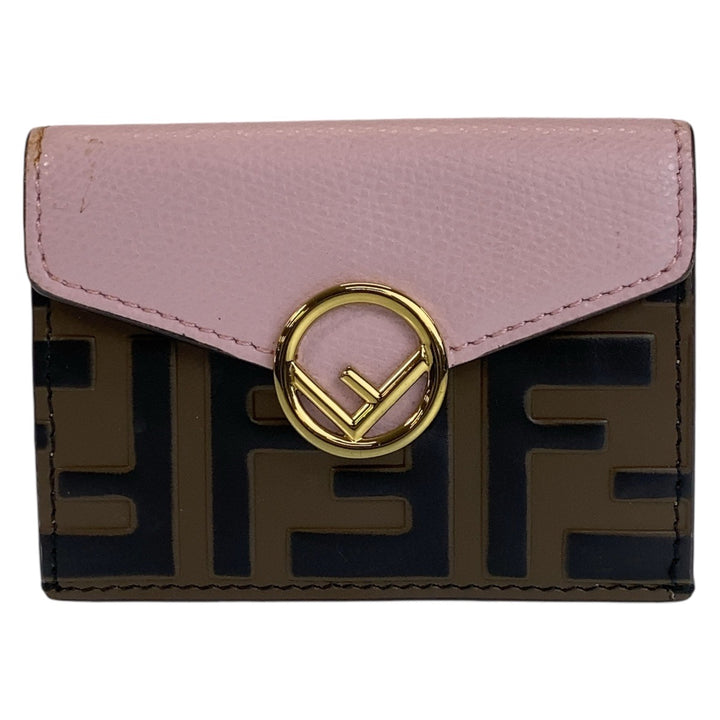 Fendi Zucca Leather Compact Wallet in Very Good Condition