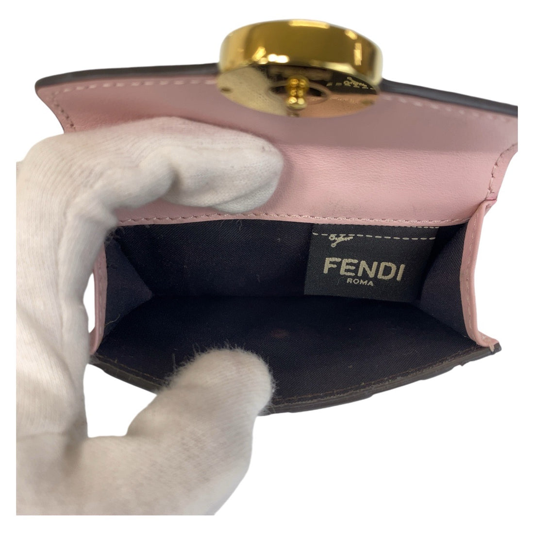 Fendi Zucca Leather Compact Wallet