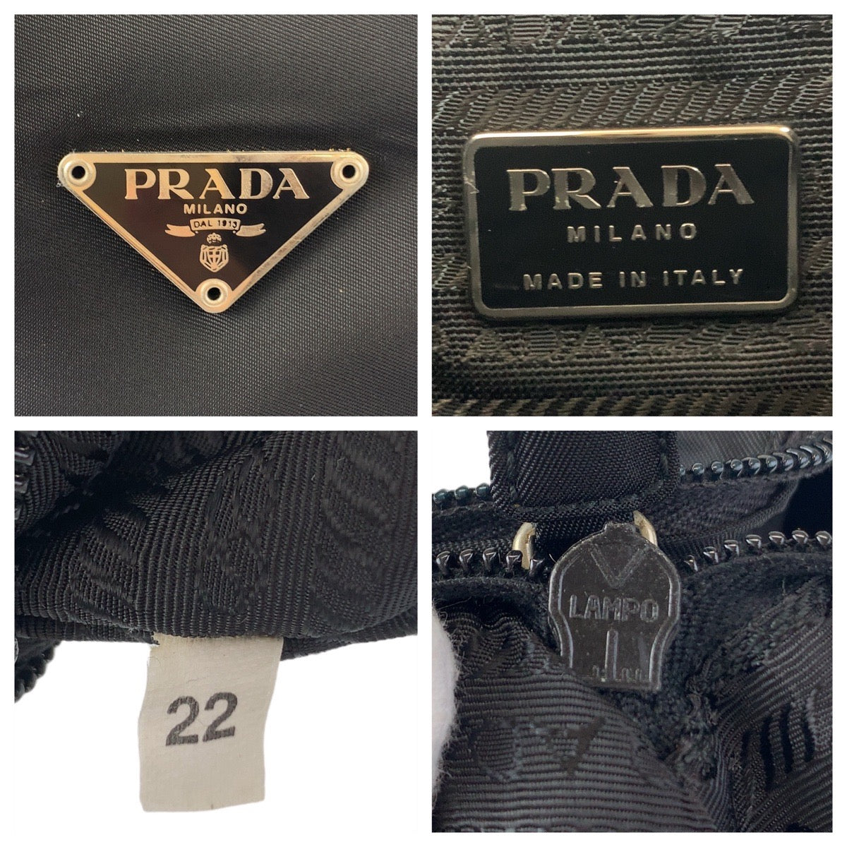 Prada Nylon Tessuto Logo Plate Shoulder Bag in Great Condition